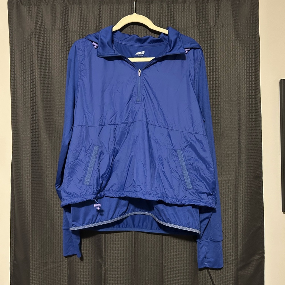 NEW Avia Women’s 1/4 Zip Pullover Hoodie Windbreaker Size L Royal Blue